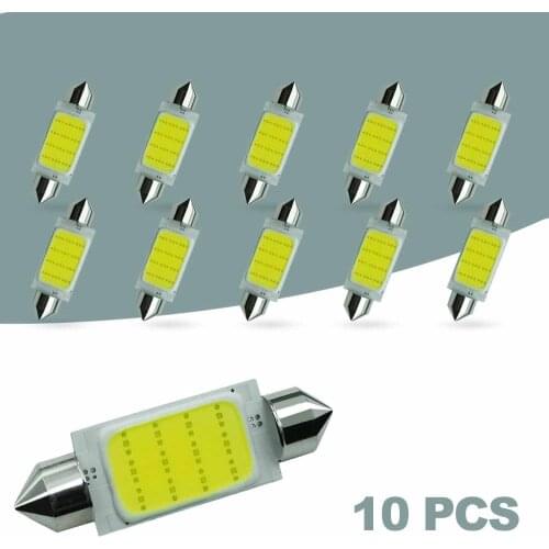 10pcs C5W Festoon 31mm 36mm 39mm 41mm C10W c5w LED Interior Car Light Bulbs COB Led Auto Lights SMD 6000K 12V White Lamps