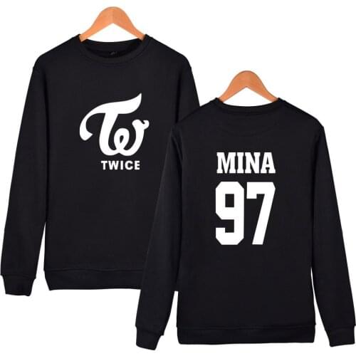 TWICE kpop Hoodies Sweatshirt Fleece Letters Printed Hoodie Sweatshirts Pullover Long Sleeve Tracksuit Tops k pop Clothes