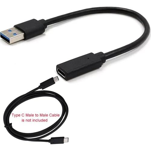 OOTDTY USB 3.1 Type C Female to USB 3.0 Male Port Adapter Cable USB-C to Type-A Connector Converter for Macbook-sata to usb