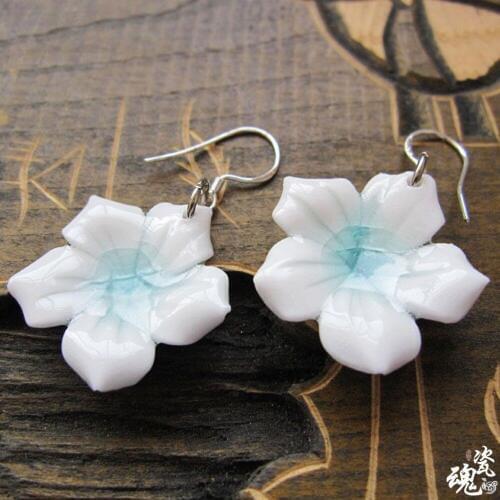 Ceramic Earrings New Drop Earring of Flower For Girls and Women Fashion Vintage Jewelry Accessories Wholesale Handmade 150071