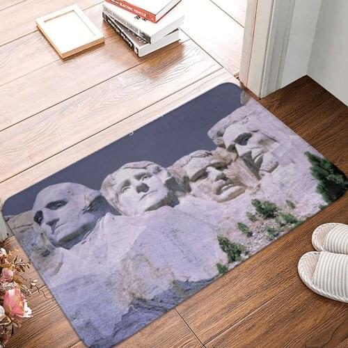 MOUNT RUSHMORE Presidents Sculpture Doormat Carpet Mat Rug Polyester Anti-slip Floor Decor Bath Bathroom Kitchen Bedroom 40*60