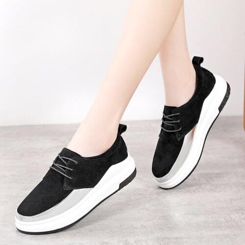 Genuine Leather White Platform Sneakers Casual Shoes Women 2021 Fashion Autumn Tenis Feminino Woman Footwear Basket Femme