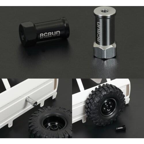 RCRUN Metal Spare Wheel Hexagon Hub Adapter Mount for 1/10 RC Crawler SCX10 Cherokee Wrangler LC80 TRX4 Defender Bronco Body