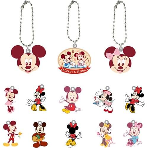 Disney Mickey Minnie Fashion Taste Jewelry Keychain Acrylic Doll Keychain Boys and Girls Fashion Jewelry