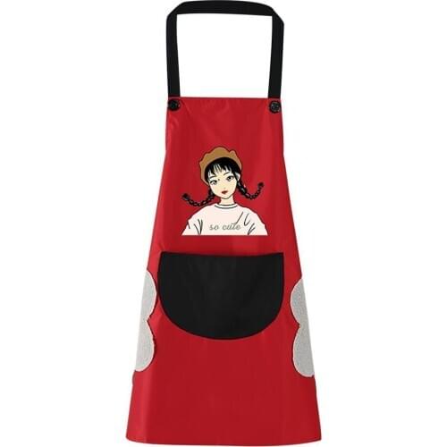 Cartoon Kitchen Sleeveless Apron PVC Waterproof Oilproof Cooking Clothes Cover Household Cleaning Tools