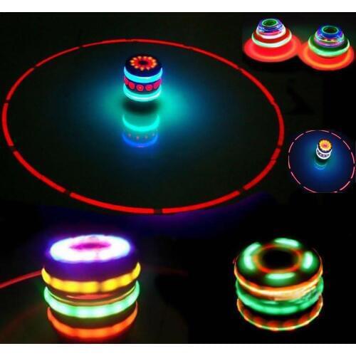 Music Gyro Peg-Top Spinning Top Brinquedo Funny Kids Toy Classic UFO Gyroscope Laser Color Flash LED Light New Years Gift