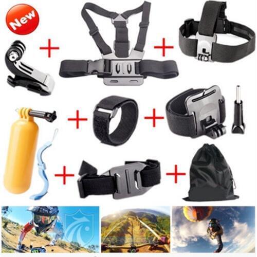 Action Video Cameras Accessory Set For Gopro Hero 5 4 3+ 3 2 H9R F60R W9R Yi 4K SJ4000 SJ6 SJ7 with Head Strap Floating Stick