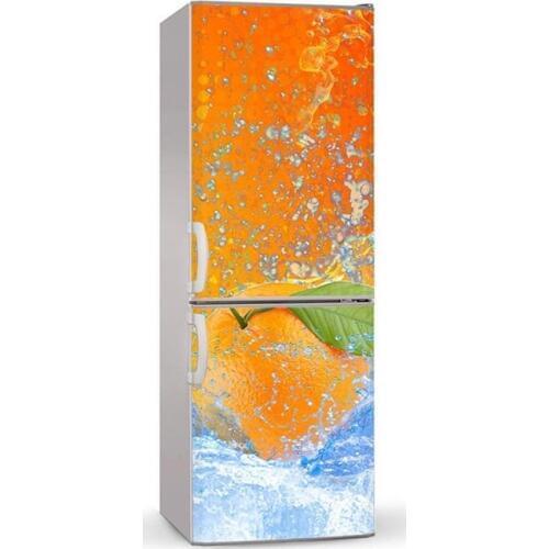 Fridge Sticker Orange In Water Refrigerator Dishwasher Door Wrap Kitchen Wallpaper Accessories Modern 3d Wall Stickers