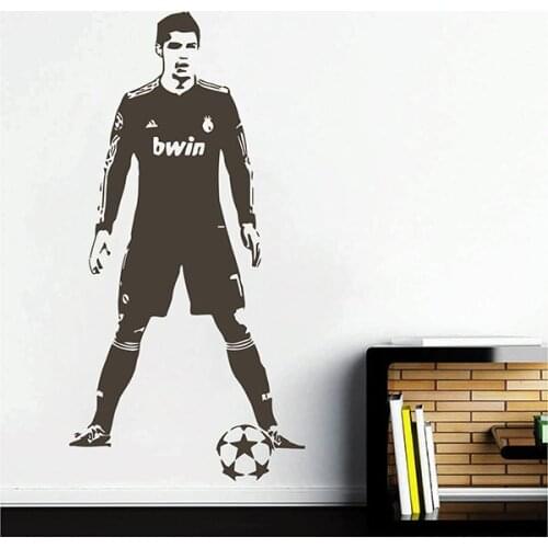 Football Soccer Player Cristiano Ronaldo Wall Sticker Boys bedroom living room Home Decor Famous Soccer player decor Vinyl A704