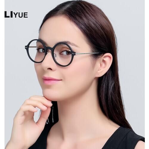 Fashion Retro womens eyeglasses frames Optical Round Glasses Frame Women 2020 Clear Myopia Prescription glasses Korean eyewear