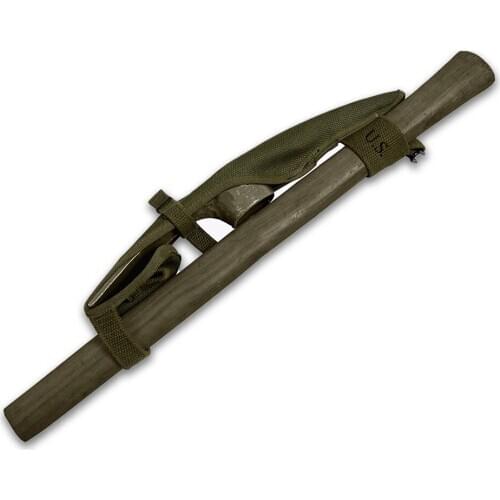 Outdoor WWII WW2 US Army Pickaxe Wooden Hand Pickaxe Small Hoe