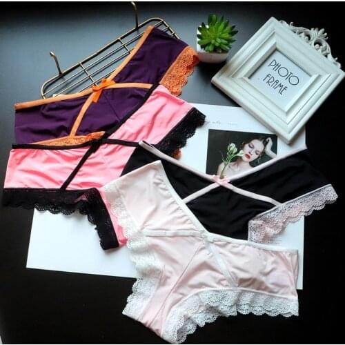 Sexy Traceless Lace Womens Underwear Chiffons Sexy Lingerie Transparent Seamless Panties Solid Color Briefs Period Sweet Cute