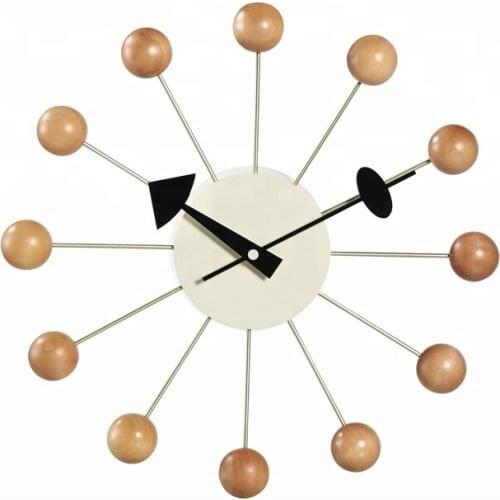 Popular Designer Beautiful Modern Luxury Home Decorative Diy Wooden Balls Wall Clocks Candy Clock Simple Clock