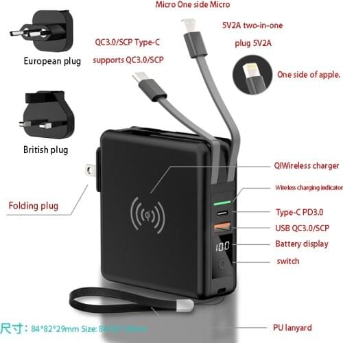 Portable 15W PD SCP VOOC QC3.0 4 in 1 Multi-Function Wall Qucik Charger
