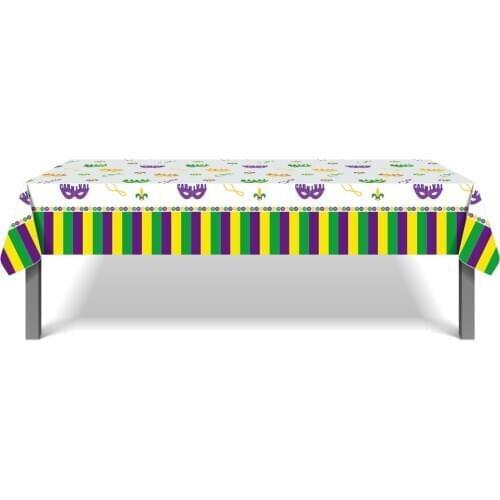 130*220cm Colorful Mask Disposable Tablecover Mardi Gras Tablecloth Happy Birthday Party Decoration Baby Shower Kid Party Favor