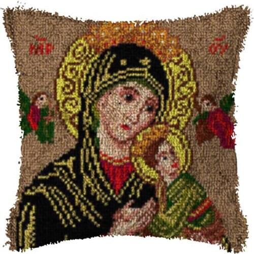 Religion Embroidery Pillow Knoop Pakket Needlework Set Latch Hook Cushion Button Package Hook Decor