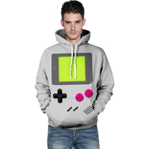 Harajuku 3D Print Games Console Sweatshirts Fashion Long sleeve with hat Women PlayStation Hoodies Cartoon Hoody Hooded Pullover