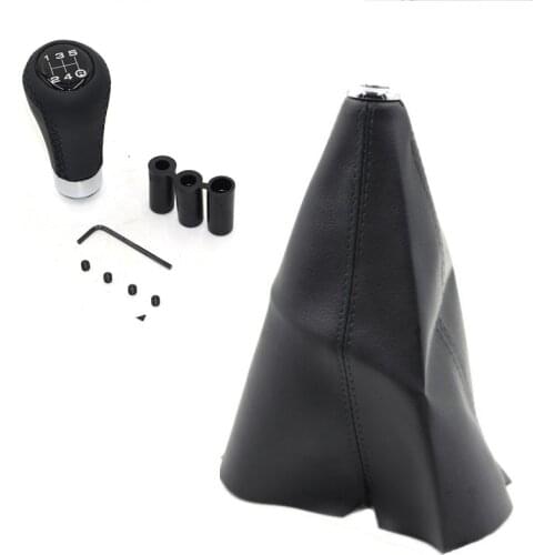 Universal Car accessries Car Gear Shift Knob Head 5 Speed Manual Shifter Lever Stick Red Black Stitche PU Leather