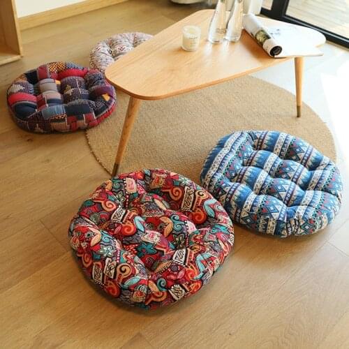 55cm Printed Thicken Round Chair Cushion Seat Cushions Home Decor Pillows Meditation Cushion Pillows Office Chair Cushion Floor