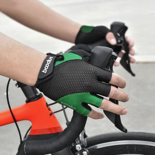 Spring 2021 new cycling gloves 1408 two-color half-finger breathable and shock-absorbing cycling gloves