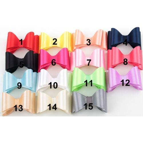 Yundfly 30pcs Newborn Luxe Hair Bows For Headbands Hair Clips PVC Satin Bow For Kids Girls Hair Accessories