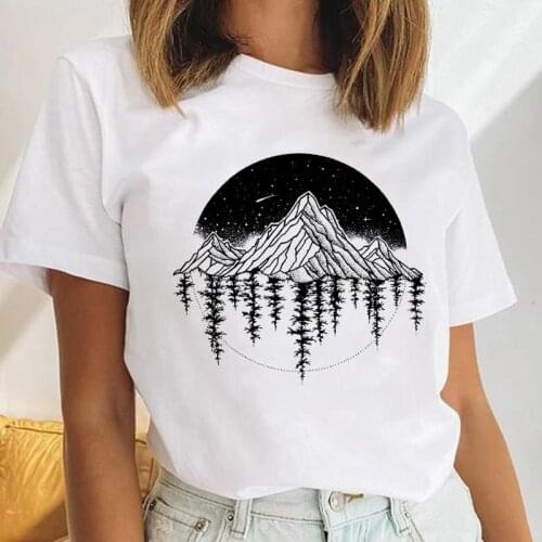 Women Mountain Camper Adventure 90s Watercolor Casual Female Clothes Tops Print Ladies Tees Tshirt Cartoon Graphic T-Shirt