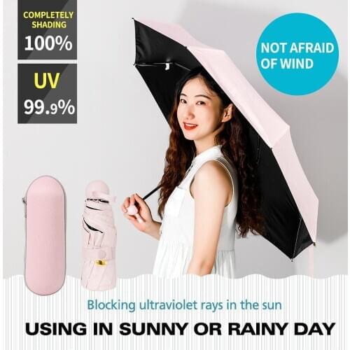 UV Protection Umbrellas Sunny Rainy Umbrella Black Inside Lightweight Waterproof Umbrellas Strong Windproof Umbrellas Daily Use