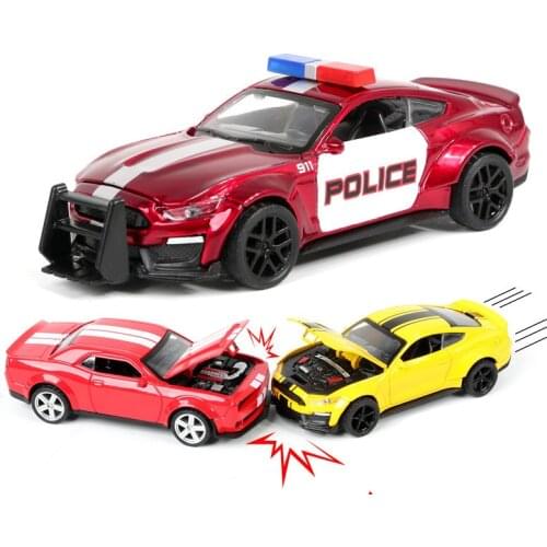 1/32 Police Alloy Bugatti Super Sports Car Model Toy Die Cast Pull Back Sound Light Toys Vehicle For Children Kids Gift boy 2021