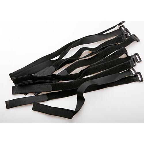 10 Pcs 2*45cm Black nylon Reusable Strap Hook Loop Cable Cord Ties Organizer