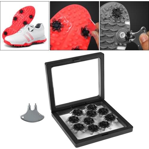 10x Golf Shoe Spikes Cleats Comfortable Soft Women Men Golfer Shoes Green Friendly Studs Spike Wrench Remover with Box