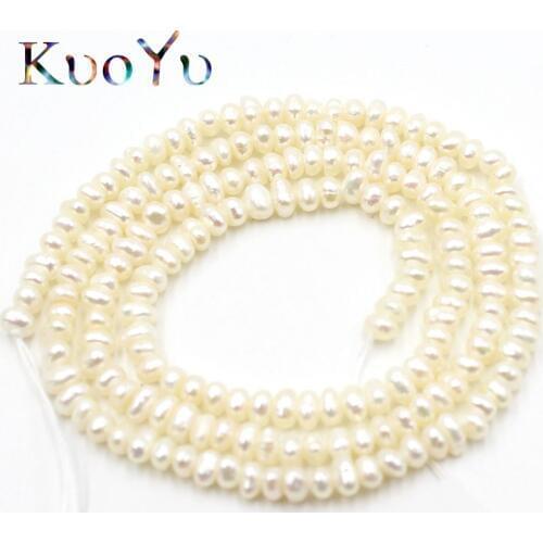 2.5mm Natural White Freshwater Pearl Rondelle Loose Spacer Beads For Jewelry Making Diy Bracelets Necklace 170pcs 15"Strand/Inch