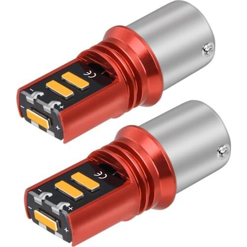 2PCS New 1156 P21W 7506 BA15S R5W R10W Super Bright CSP LED Bulbs Car Brake Light Turn Signal Auto Reverse Lamp White Red Yellow