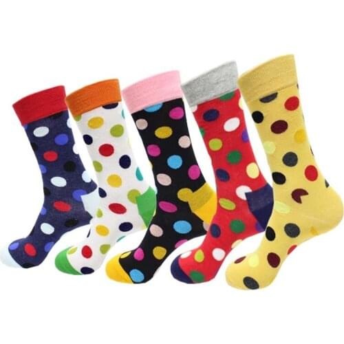 Recommend !!socks men happy 5pairs/lot autumn-winter colorful hip hop sock mans high quality long cotton socks art