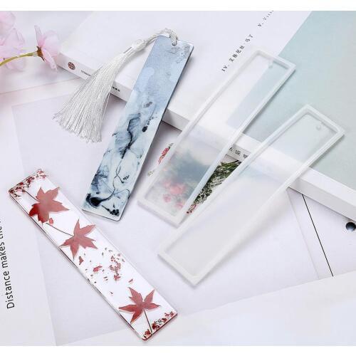 5Pcs Silicone Rectangular Bookmark Mould Resin Casting Jewelry Making DIY Mold This DIY mold is designed with rectangular shape