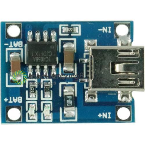 5 pieces. TP4056 Mini USB 5V 1A 18650 Lithium Battery Charger Board with LED Indicator Over-charge Protection Discharge 4.5 ~ 5