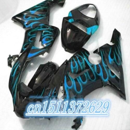 ABS blue flame black for KAWASAKI Ninja ZX-6R 05-06 ZX6R 05 06 ZX6R 636 2005-2006 ZX 6R 05 06 2005 2006 ABS fairing kit