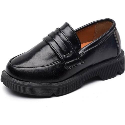 Ainyfu PU Leather Shoes for Girls 2020 Spring New Childrens Thick Sole Non- Slip Wild Single Shoes British Style Lefu ShoesD428