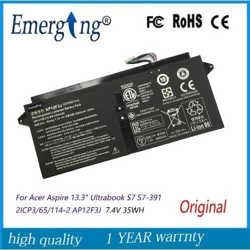 11.1v 35wh New Original AP12F3J Laptop Battery for Acer AP12F3J 2ICP3/65/114-2 Aspire 13.3-Inch S7 Touchscreen Ultrabook Serie