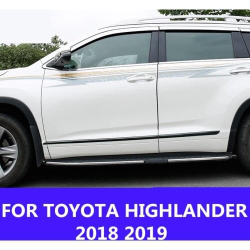 Accessories chrome abs door side line garnish body molding cover protector Interior decoration FOR TOYOTA HIGHLANDER 2018 2019