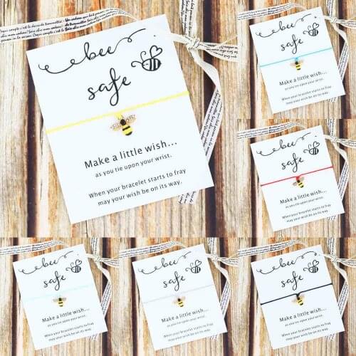 Bee Safe Bracelet Cute Bee Charm Lucky Red String Bracelet Bee Jewelry for Women Men Friendship Bracelet Motivational Gift