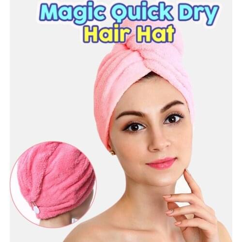 Large Magic Quick Dry Hair Hat Women Bathroom Products Super Absorbent Microfiber Soft Plush Towel Shower Cap Bathing Tools