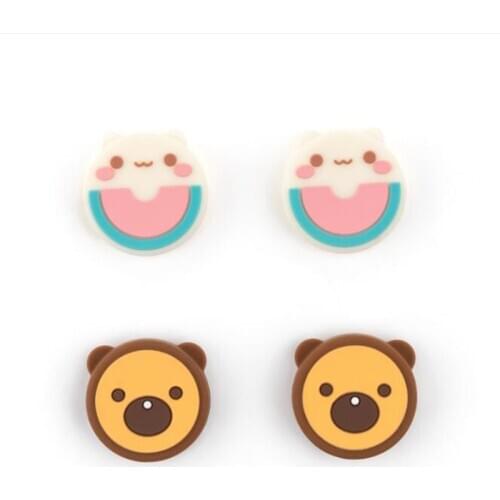 Bear Cat Thumb Stick Grip Cap Joystick Cover For Sony Dualshock 5/4/3 PS5/PS4/PS3/Xbox 360/Switch Pro Controller Thumbstick Case