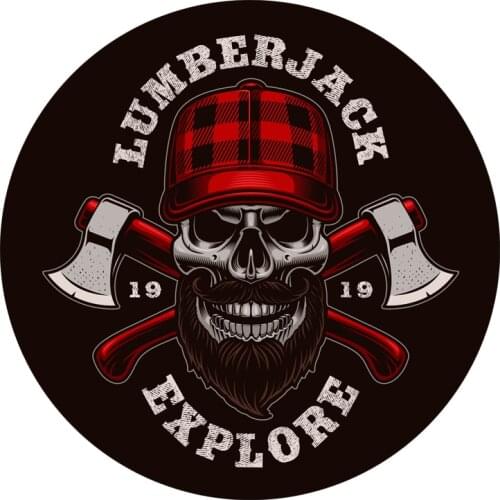 Skull style axe to help tree feller lumberjack skull motorcycle car sticker decal #765