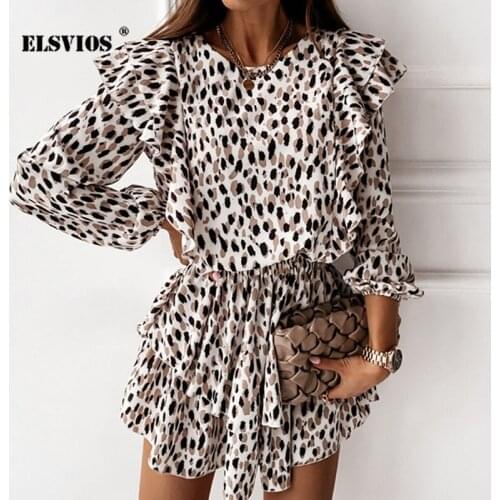 Elegant Butterfly Long Sleeve Party Dress Casual O-Neck Women 2021 Autumn Waist Vestidos Fashion Floral Print Beach Mini Dresses