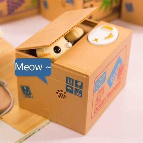 Cat Panda Money Bank Automatic Stealing Coin Cat Kitty Coins Penny Cents Piggy Bank Saving Box Money Box Kid Child Gift