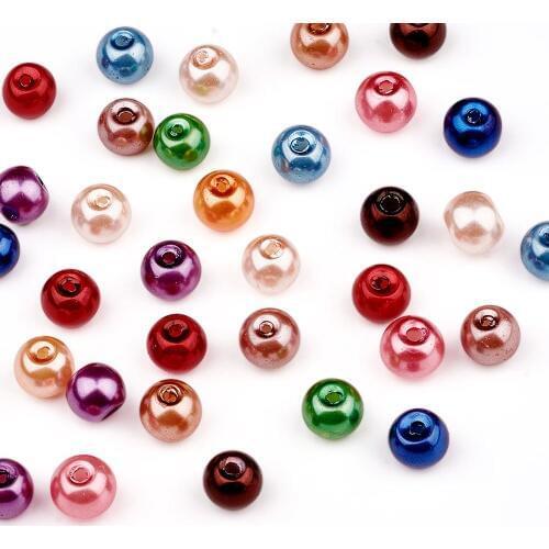 4mm 6mm 8mm 10mm 12mm 14mm Mixed Imitation Pearlized Glass Pearl Round Beads for Necklace Bracelet DIY Jewelry Making