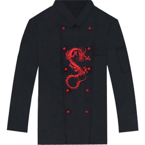 Restaurant Coffee Bar Man Woman Chef Jacket Long-sleeve Cook Suit Work Wear Classical Cook Clothes Food Services Frock Coats