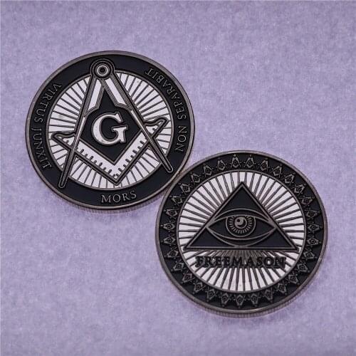 Masonic Freemason Mors Eye Pyramid Non Separabit Virtus Junxit Challenge Coin