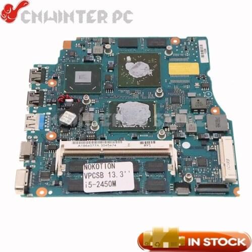 NOKOTION A1864077A MBX-237 MAIN BOARD For SONY Vaio VPCSB Series Laptop Motherboard I5-2450M CPU HD7400M GPU 13.3 inch