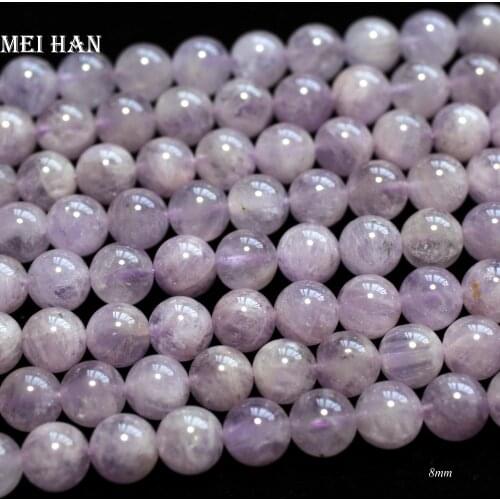 Meihan Free shipping (1 strand) Natural Lavender Amethyst 8mm smooth round Beads for jewelry making DIY gift